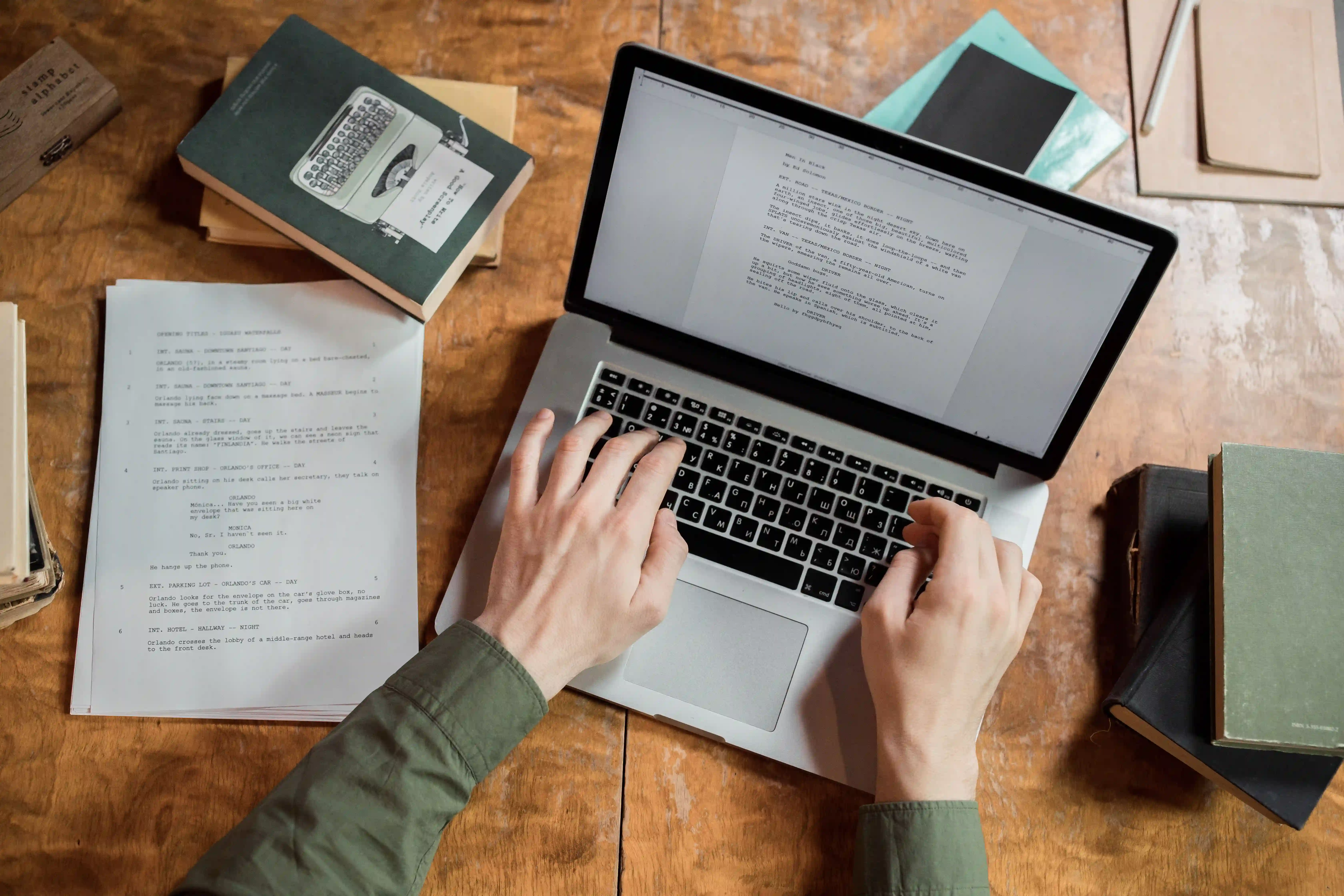 Academic author drafting a scientific manuscript and verifying complex citation systems for academic publication.